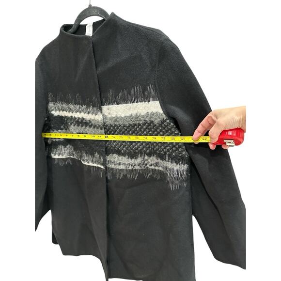 MARLA WYNNE WOOL BLEND EMBROIDERY TOPPER LONG SLEEVE COAT SIZE M - Picture 4 of 11